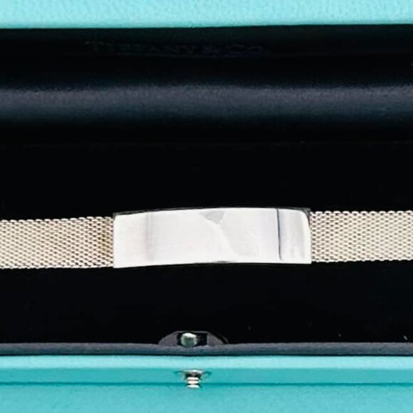 Tiffany & Co. Sterling Silver Somerset Mesh ID Retired Bracelet - Picture 6 of 9